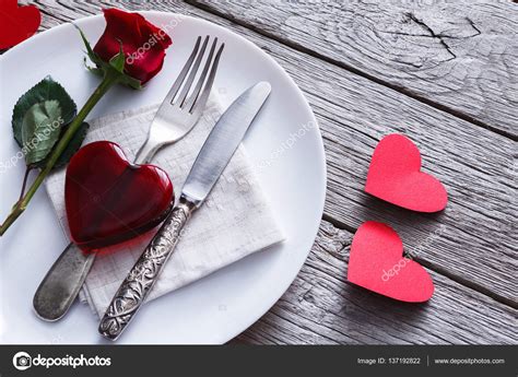 Romantisches Dinner Konzept Valentinstag Oder Vorschlag Hintergrund