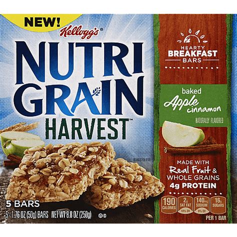 Kelloggs® Nutri Grain Harvest™ Baked Apple Cinnamon Breakfast Bars 5 Ct Box Granola And Energy