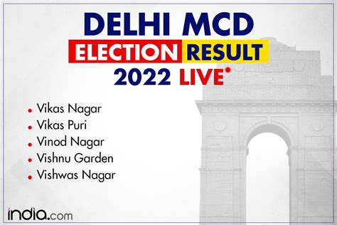 Live Delhi Mcd Election Result 2022 Aap Crosses 100 Seat Benchmark Vikas Nagar Vikas Puri