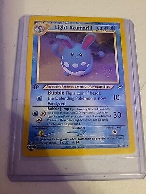 Pokémon TCG Light Azumarill Neo Destiny 13 Holo 1st Edition Holo Rare