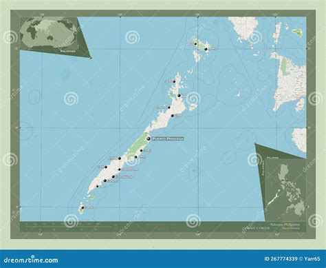 Palawan Philippines OSM Labelled Points Of Cities Stock Illustration