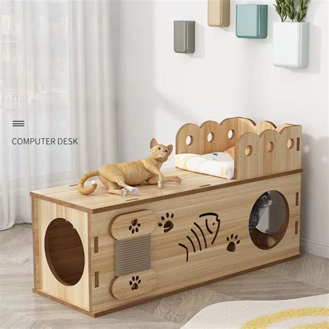 Cama De Madera Maciza Para Gatos T Nel Universal Para Gatos Rascadores