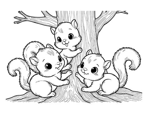 Free Squirrel Coloring Pages For Kids