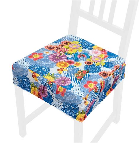 Coussin pour Chaise En Coton Amovible Lavable Bande Élastique Housse De