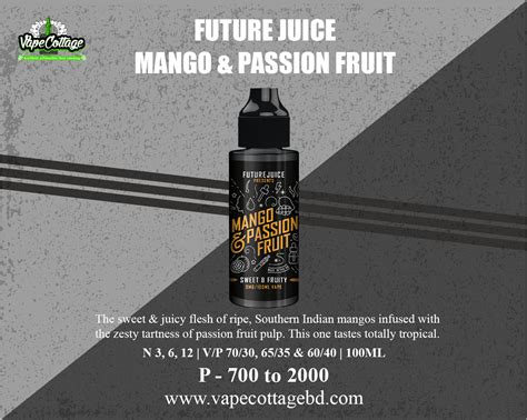 Mango And Passion Fruit Shortfill By Future Juice Vape Cottage Vape