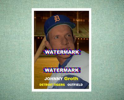 Johnny Groth Detroit Tigers Style Custom Baseball Art Card Ebay