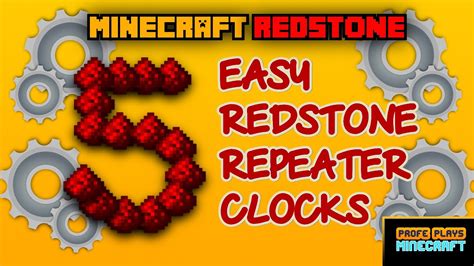 5 Easy Redstone Repeater Clocks Essential Minecraft Redstone Clocks For Your Builds Youtube