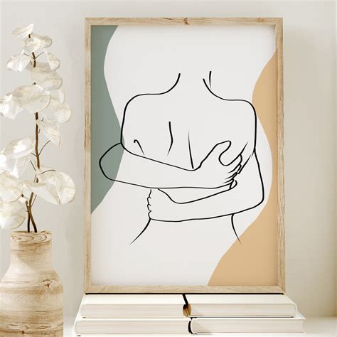 One Line Couple Art Print Abstract Couple Line Art Couple Etsy