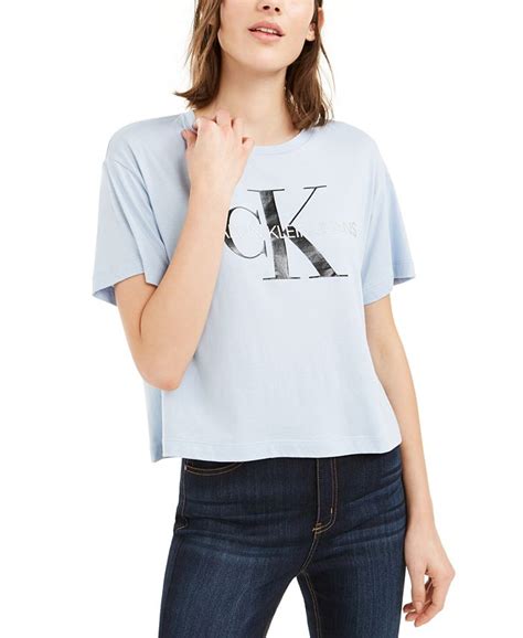 Calvin Klein Jeans Cropped Logo T Shirt Macy S