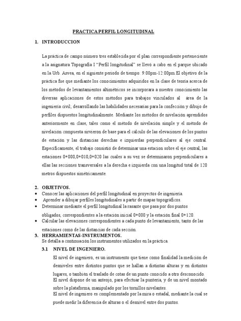 PDF Levantamiento De Perfil Longitudinal DOKUMEN TIPS