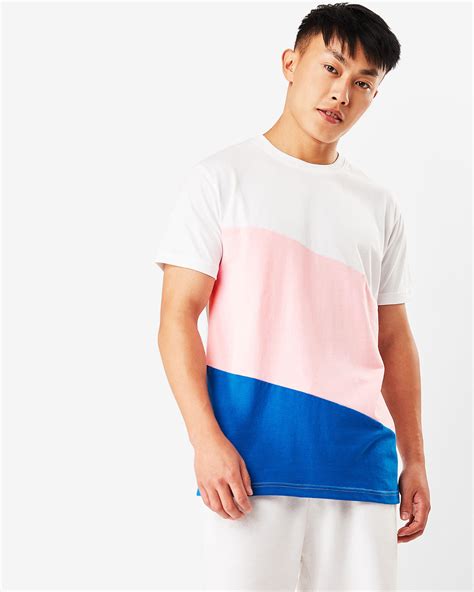 Buy Mens Bright White Color Block T Shirt Online At Bewakoof