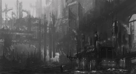 X Resolution Gray And Black Abandoned City Illustration Hd