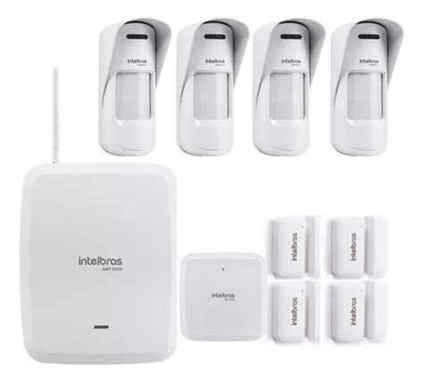 Kit Alarme Wifi Amt 8000 C 8 Sensores Magnéticos E Infra Ex