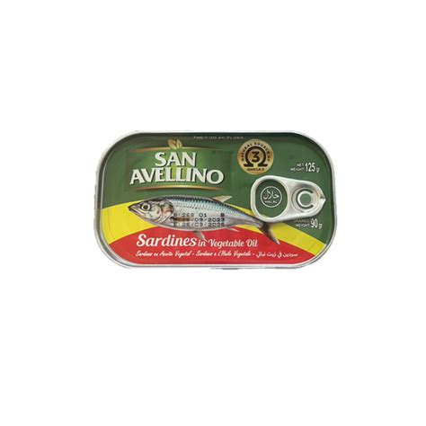 Sardinas En Aceite Vegetal San Avellino 125 G 4 4 Oz Supermarket