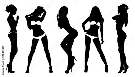 Sexy Girl Silhouettes Stock Vector Adobe Stock