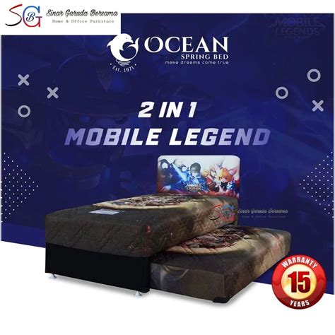 Jual OCEAN KASUR SPRING BED 2IN1 SORONG ANAK KARAKTER MOBILE LEGEND