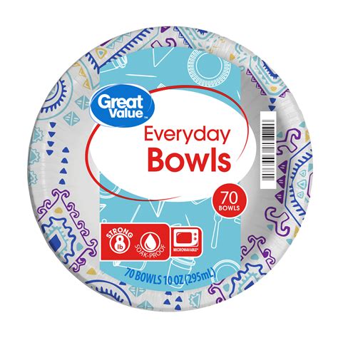 Great Value Everyday Paper Bowl 10oz 70ct