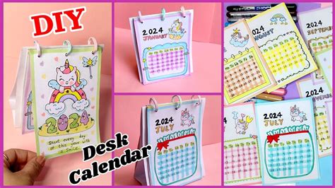 How To Make Desk Calendar At Home Diy Cute Unicorn Desk Calendar