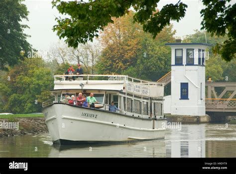 Tour boat, Erie Canal Heritage Trail, Lockport, New York Stock Photo - Alamy