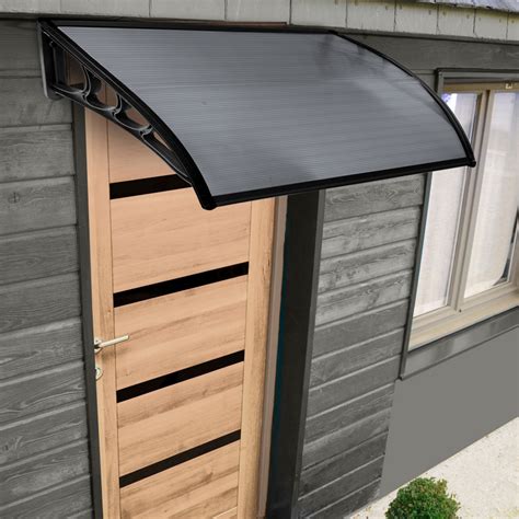 Auvent De Porte Polycarbonate Noir X Cm Id Market