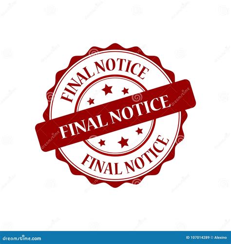 Final Notice Stamp Illustration Stock Vector - Illustration of design ...