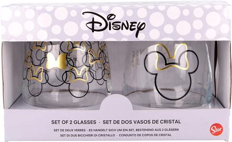 Set 2 Vasos Minnie Mouse Mickey Mouse Disney Cristal 510 Ml