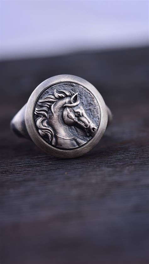 Men Silver Horse Ring Horse Head Jewelry Handmade Silver Men