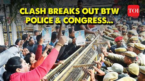 Congress Workers Police Clash In Guwahati During Rahul Gandhis Bharat Jodo Nyay Yatra Youtube