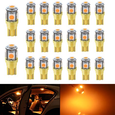 Ym E Bright Amber T Led Bulbs Smd Chipset For Car