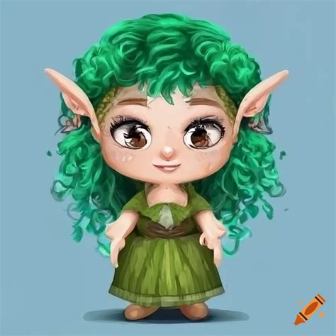 Illustration Of A Cute Gnome Girl In Druid Clothing On Craiyon