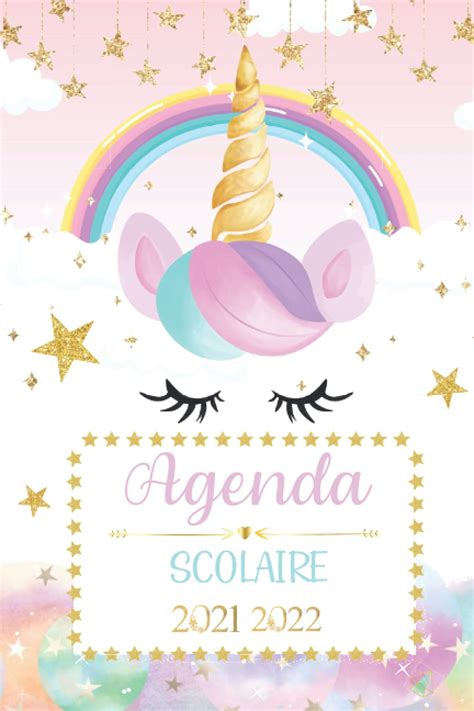 Buy AGENDA SCOLAIRE 2021 2022 Licorne étoiles or ar en ciel primaire