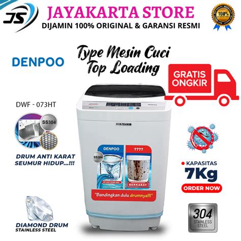 Jual Mesin Cuci Tabung Denpoo Dwf Ht Top Loading Kg Shopee