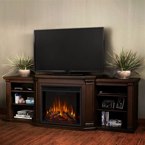 755 Valmont Chestnut Oak Entertainment Center Electric Fireplace