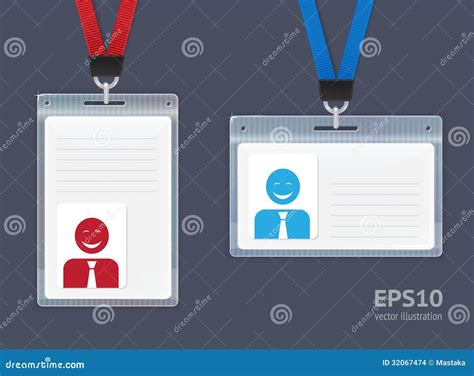 Plastic Id Badges Stock Vector Illustration Of Holder 32067474