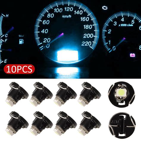 10X Ice Blue T4 2 Wedge 1SMD Car Cluster Instrument Dash Climate Light