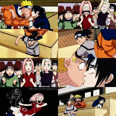 Hahaha First Kiss Of Naruto And Sasuke Funniest Moment♥girls Reaction Is Epic Naruto Y