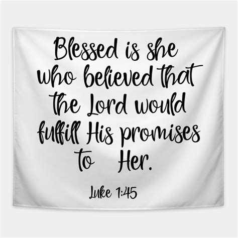 Blessed is she who believed - Christian Women - Tapestry | TeePublic