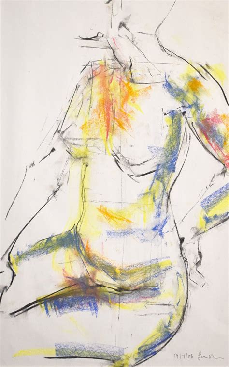 Study Of A Female Nude Life Drawing No 435 Charcoal Drawing By Ian