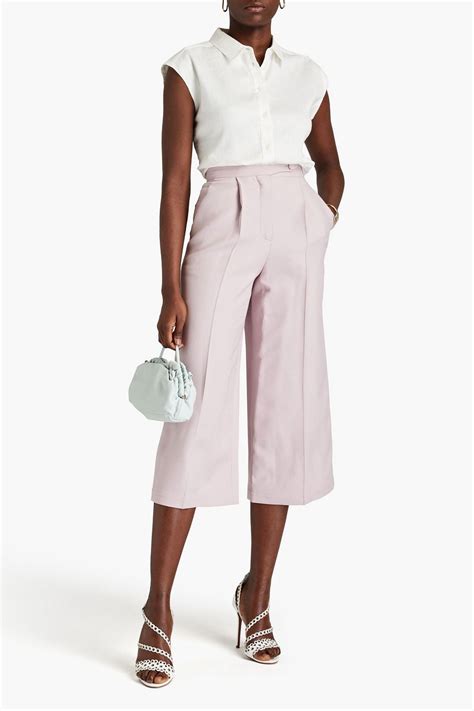 Valentino Garavani Pleated Wool And Silk Blend Culottes The Outnet