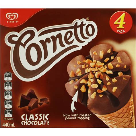 Cornetto Classic Ice Cream Classic Chocolate 4 Pack Woolworths