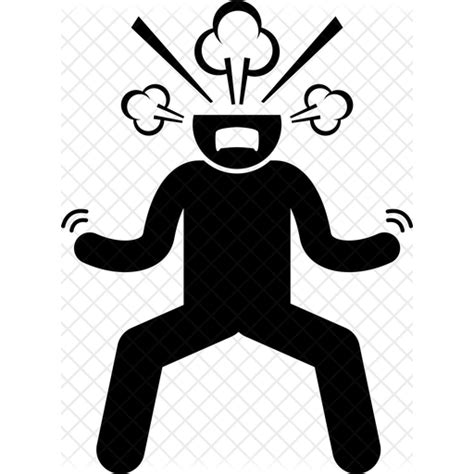 Angry Man Icon Download In Glyph Style