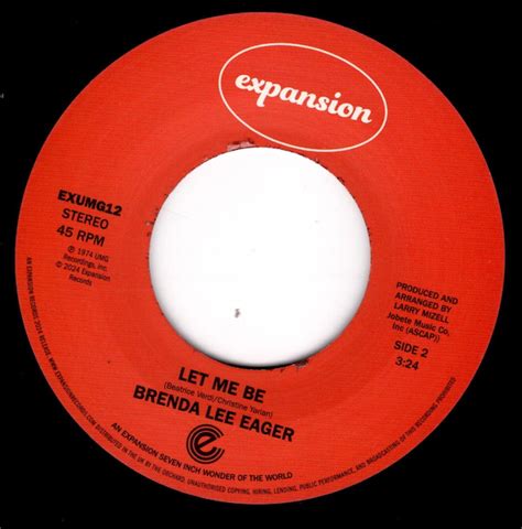 Brenda Lee Eager When Im With You Let Me Be 45 Expansion 7 Vinyl