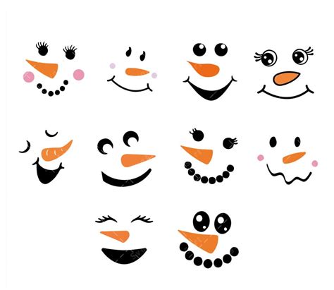 Snowman Face Svg Png Pdf Christmas Svg Snowman Face Png Cute