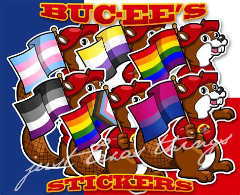 Buc Ees Vinyl Sticker With Pride Flag Gay Transgender Etsy Uk