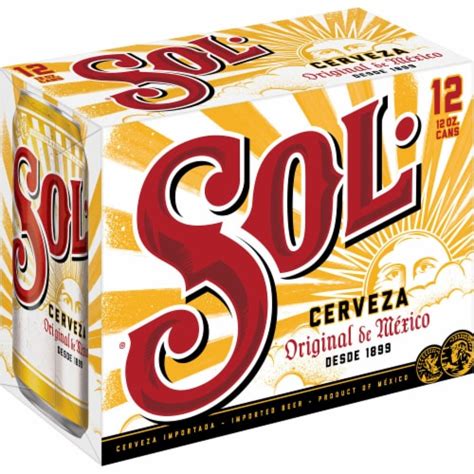 Sol Cerveza Mexican Import Lager Beer, 12 cans / 12 fl oz - Fry’s Food ...