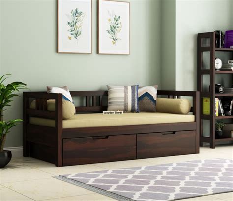 Buy Hudson Divan with Mattress (Walnut Finish) Online in India at Best Price - Modern Divan Beds ...