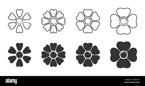 Flower Icons Set Vector Illustration Stock Vector Image And Art Alamy
