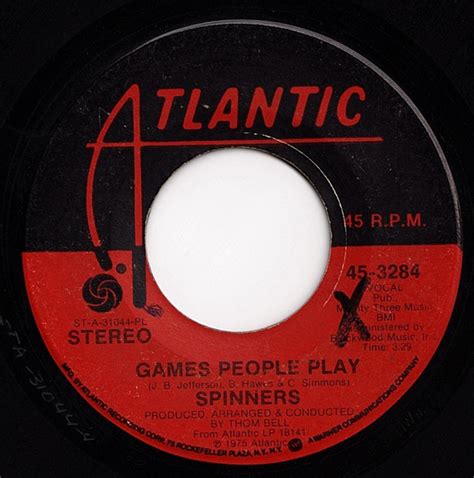 Spinners - Games People Play (1975, Plastic Products Pressing, Vinyl ...