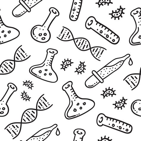 Hand Drawn Chemistry And Science Seamless Pattern Vector Art