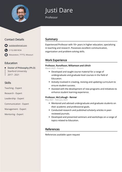 Professor Cv Examples Cv Professor Template Example Vitae Curriculum Our